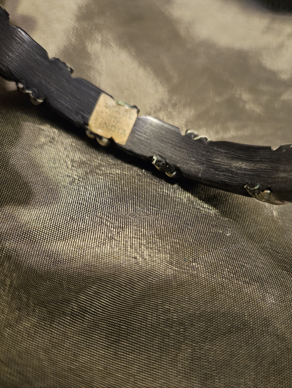 Black and Silver Tone Bangle Bracelet. Hand Made - Picture 4 of 5